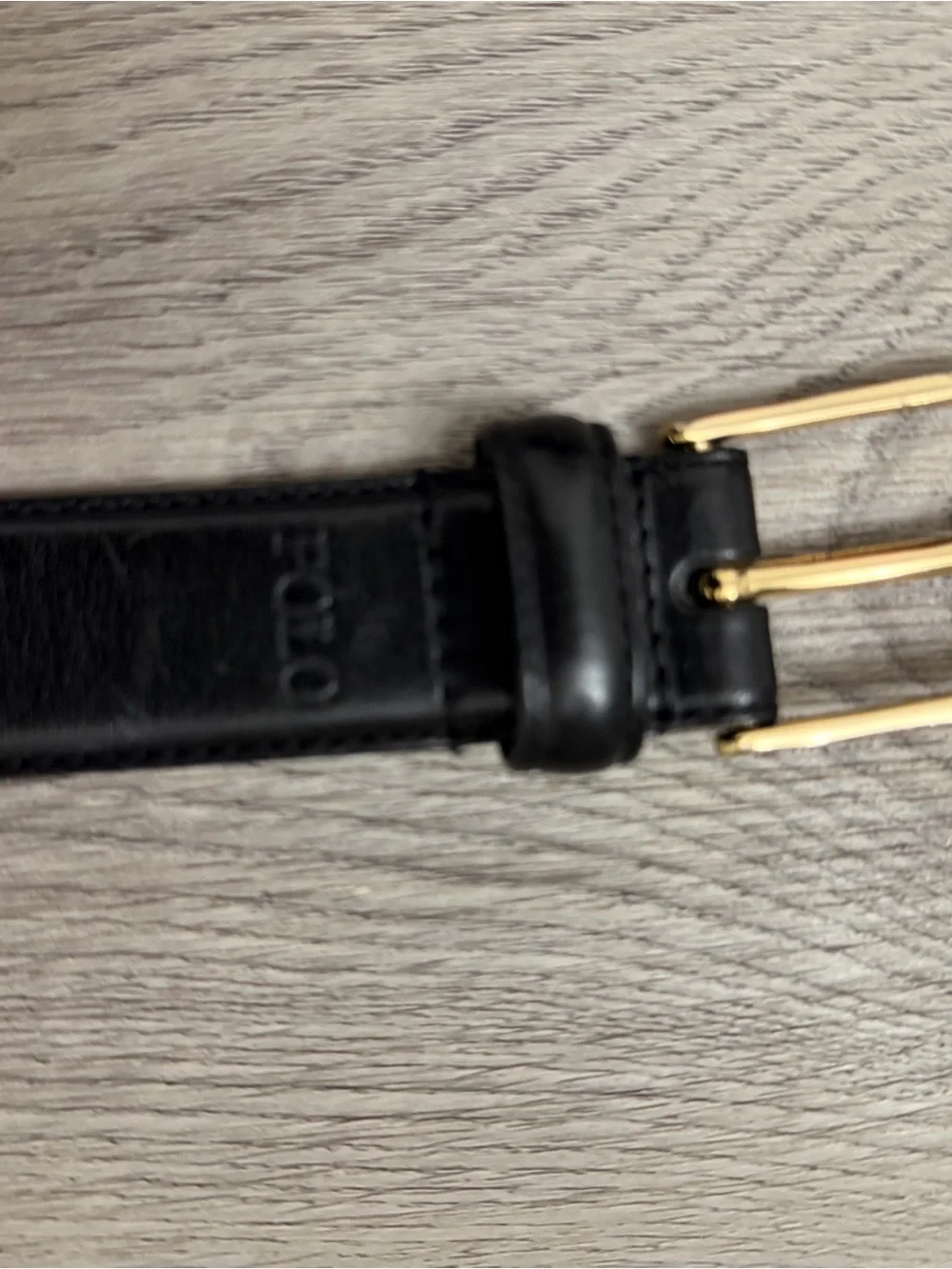 Polo Ralph Lauren Black Italian Leather Men's Belt with Gold Buckle